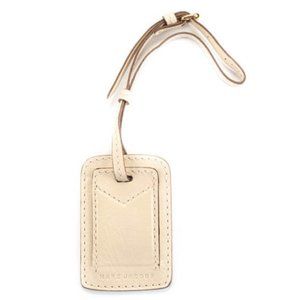 Marc Jacobs Collection Cream Leather Luggage Tag